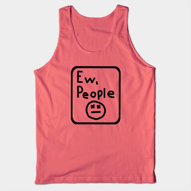 Black Line Ew People Frame Tank Top by ellenhenryart